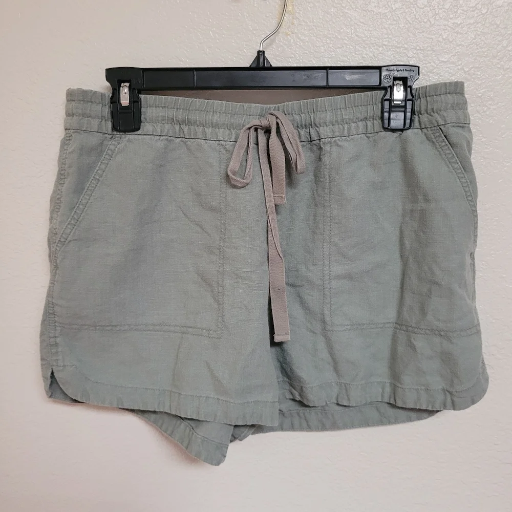 J. Crew Seaside Linen Blend Shorts Sage Green